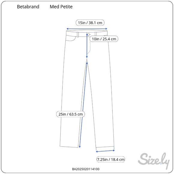 Betabrand Women's‎ S-Petite Medium Blue Denim Pants Pockets - Picture 8 of 8